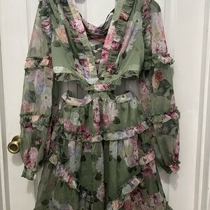 Floral Ruffle Long Sleeve Dress